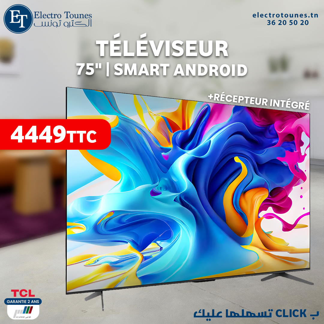 TV TCL UHD 4K 75″ QLED C645 SMART ANDROID