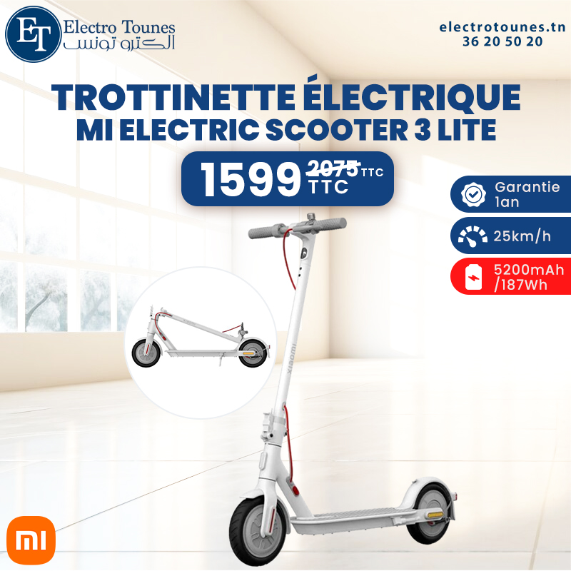 TROTTINETTE ÉLECTRIQUE XIAOMI MI ELECTRIC SCOOTER 3 LITE BLANC